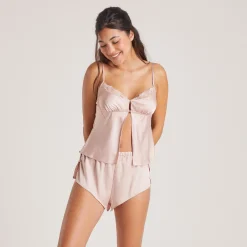 Lounge Underwear Pyjamastoppar<Bow Cami Pyjamatopp i Satin - Rosa