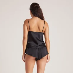 Lounge Underwear Pyjamastoppar | Pyjamasset<Bow Cami Pyjamatopp i Satin - Svart