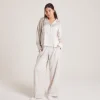 Lounge Underwear Pyjamastoppar | Pyjamasset<Bow Pyjamaskjorta i Satin - Pärla