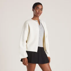 Lounge Underwear Tröjor & Koftor | Kavajer<Cardigan med Dragkedja - Creme