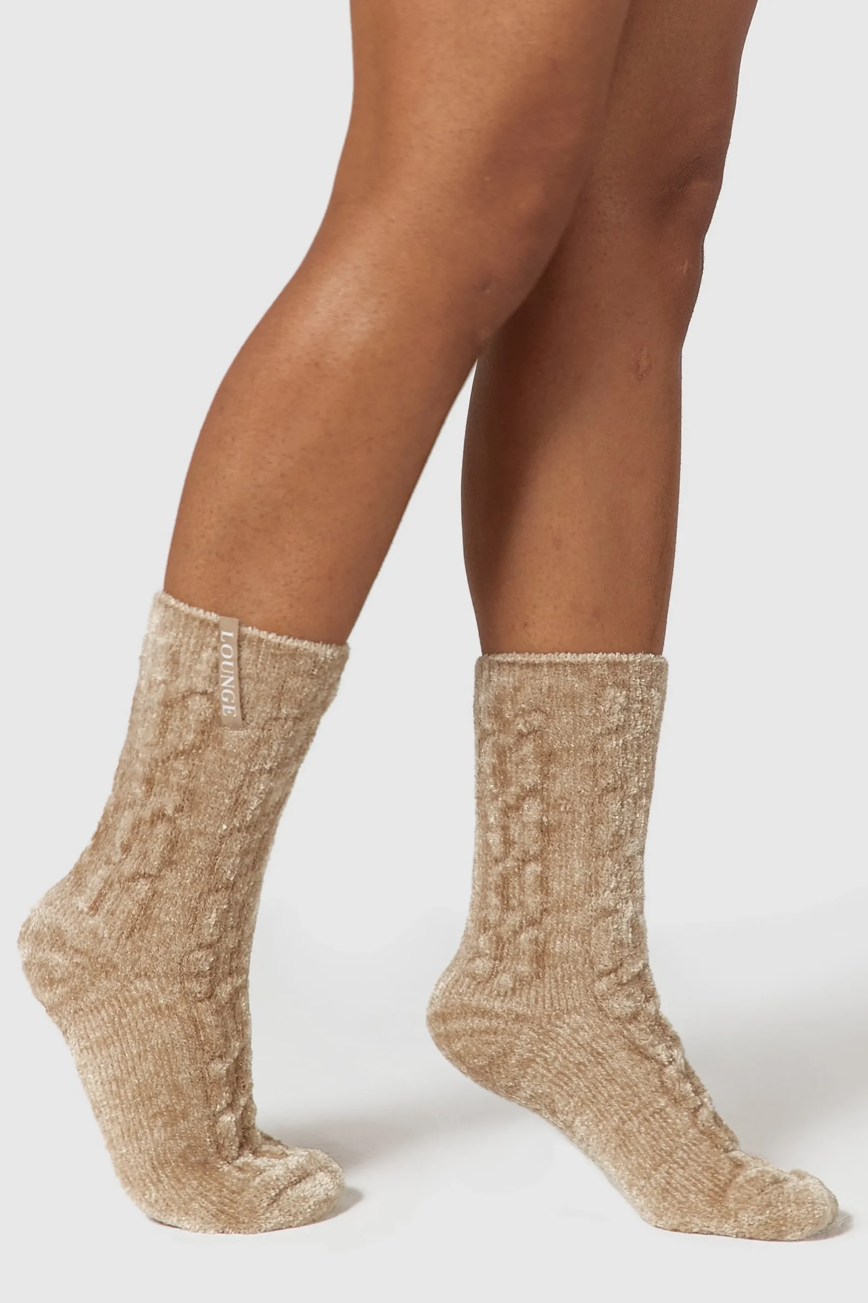 Lounge Underwear Strumpor Och Accessoarer | Accessoarer<Chenille Stickade Strumpor - Minkfärg