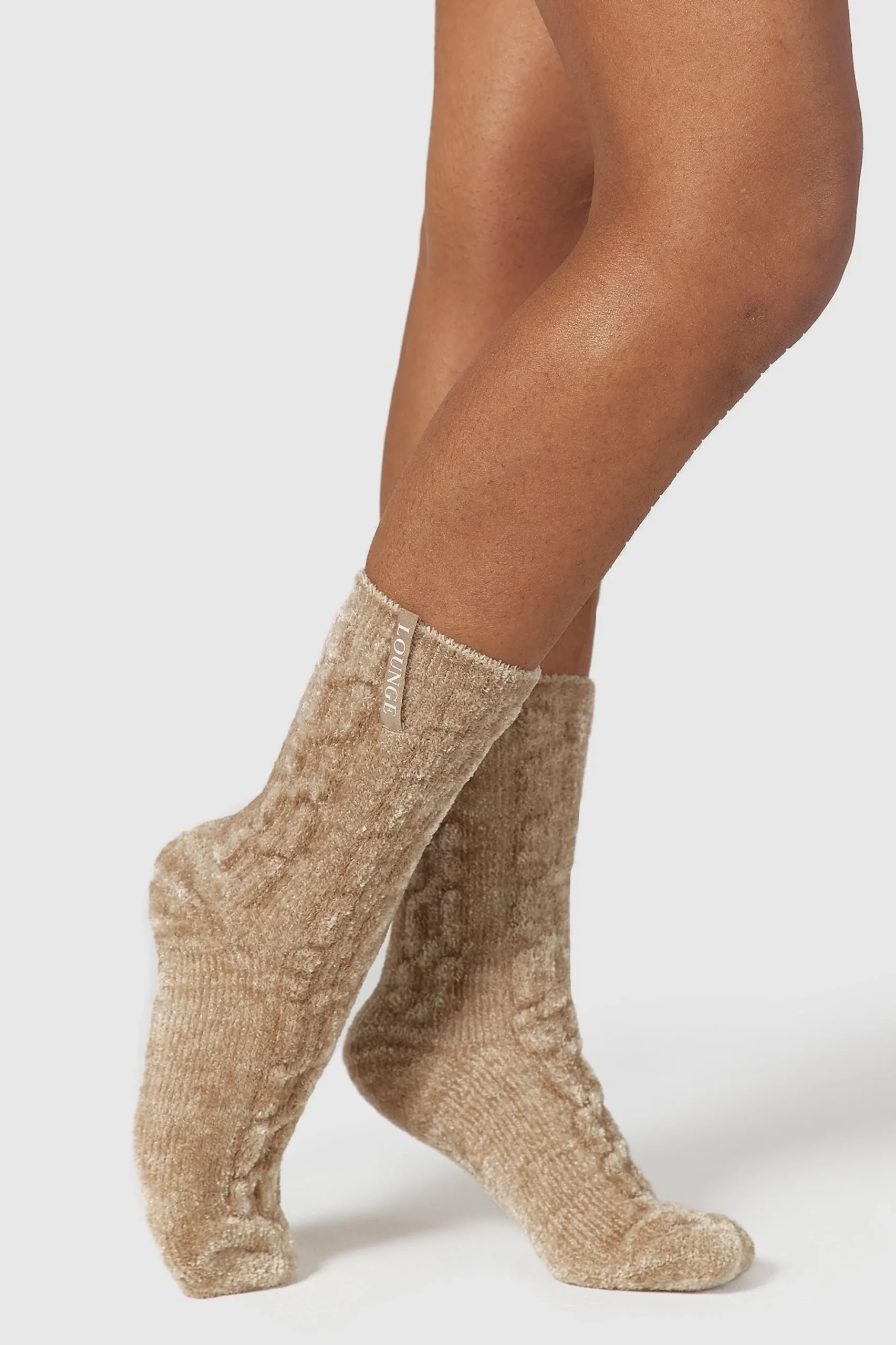 Lounge Underwear Strumpor Och Accessoarer | Accessoarer<Chenille Stickade Strumpor - Minkfärg