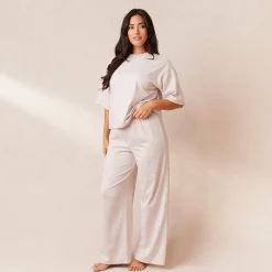 Lounge Underwear Pyjamasbyxor<Classic Fleece Oversized Pyjamabyxor - Krämfärgad