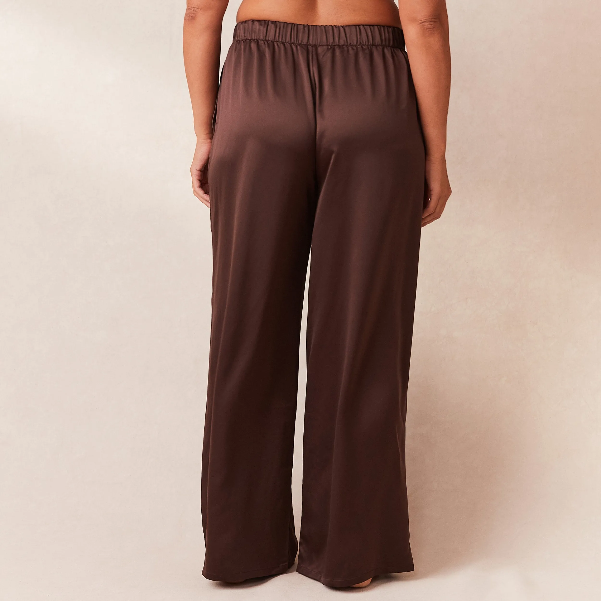 Lounge Underwear Pyjamasset<Classic Satin Pyjamabyxor - Choklad