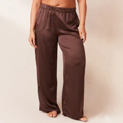 Lounge Underwear Pyjamasset<Classic Satin Pyjamabyxor - Choklad