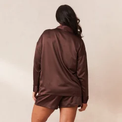 Lounge Underwear Pyjamasset | Pyjamasbyxor<Classic Satin Pyjamashorts - Choklad
