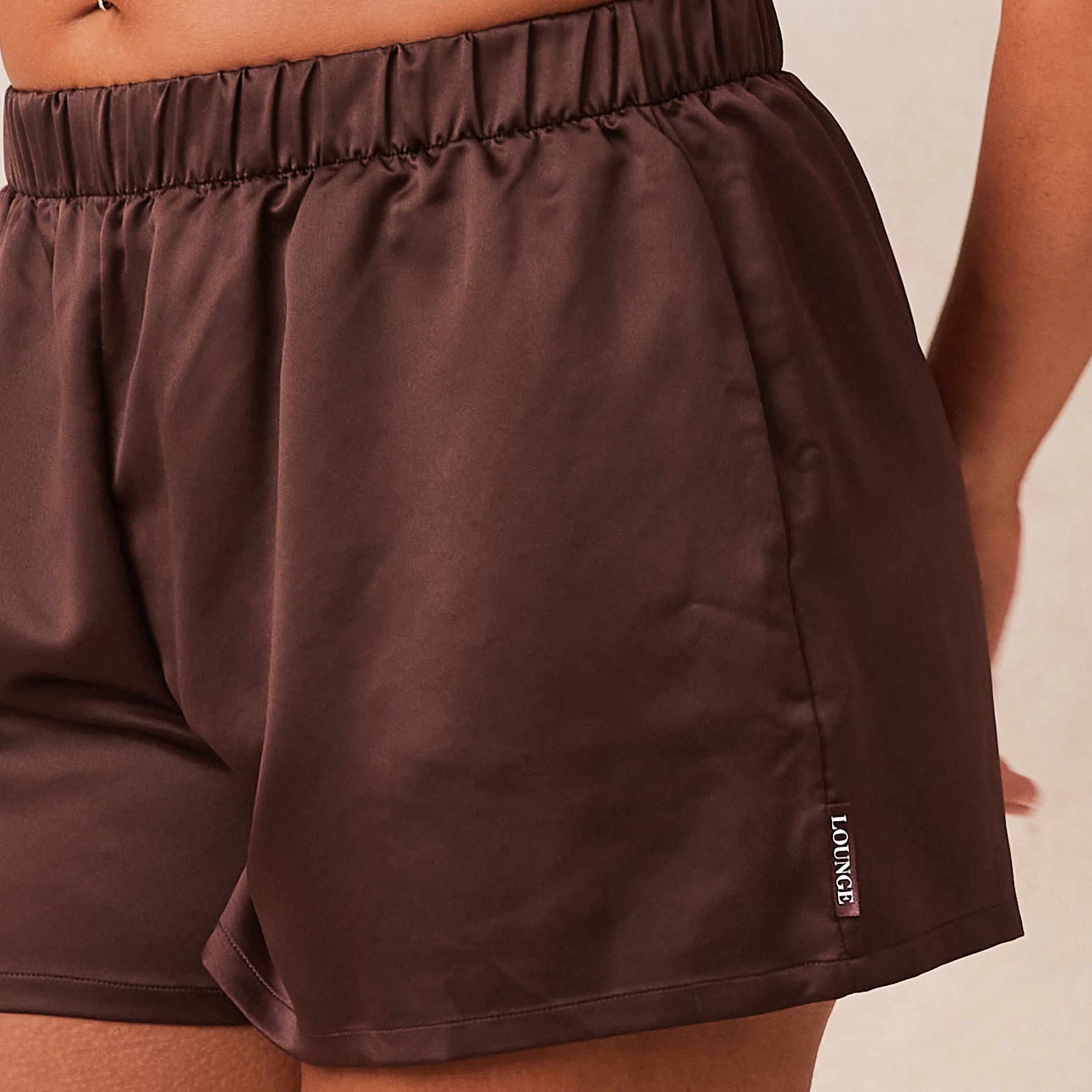 Lounge Underwear Pyjamasset | Pyjamasbyxor<Classic Satin Pyjamashorts - Choklad