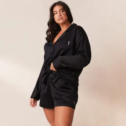 Lounge Underwear Pyjamastoppar<Classic Satin Pyjamaskjorta - Svart