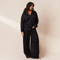 Lounge Underwear Pyjamastoppar<Classic Satin Pyjamaskjorta - Svart