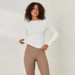 Lounge Underwear Toppar Och T-Shirts<Essential Långärmad Ribbad Top - Naturvit