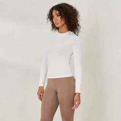 Lounge Underwear Toppar Och T-Shirts<Essential Långärmad Ribbad Top - Naturvit