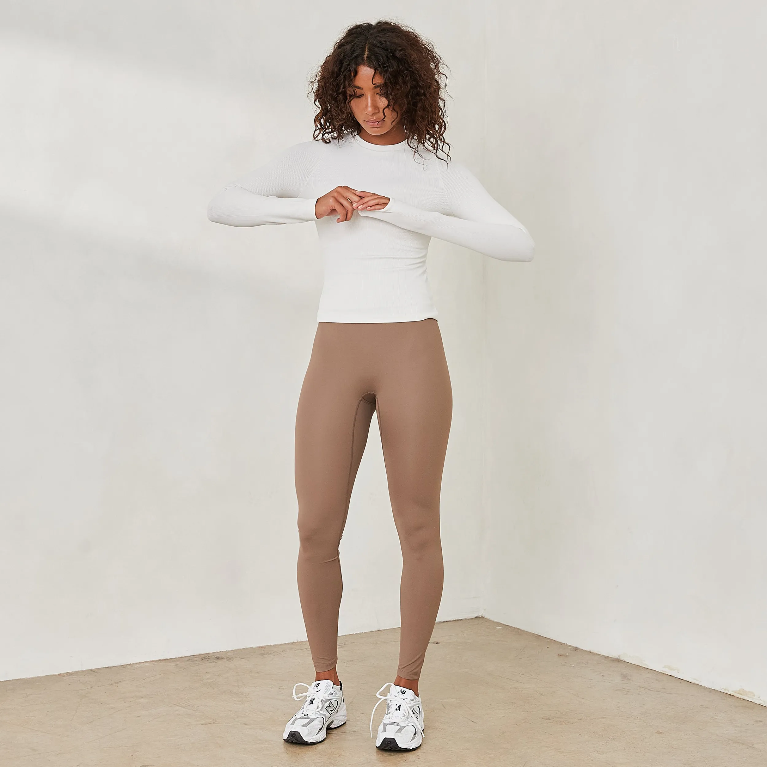 Lounge Underwear Toppar Och T-Shirts<Essential Långärmad Ribbad Top - Naturvit