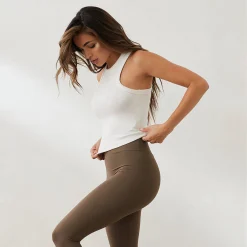 Lounge Underwear Toppar Och T-Shirts<Essential Ribbad Brottarrygg Top - Naturvit