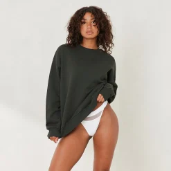 Lounge Underwear Huvtröjor Och Tröjor<Essential Rundhalsad Tröja - Tallgrön