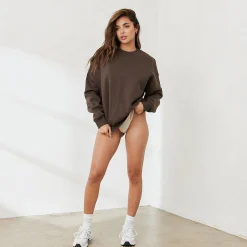 Lounge Underwear Huvtröjor Och Tröjor<Essential Rundhalsad Tröja - Espresso