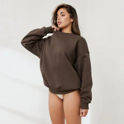 Lounge Underwear Huvtröjor Och Tröjor<Essential Rundhalsad Tröja - Espresso
