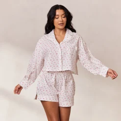 Lounge Underwear Pyjamastoppar<Floral Pyjamaskjorta - Vit Print VitPrint