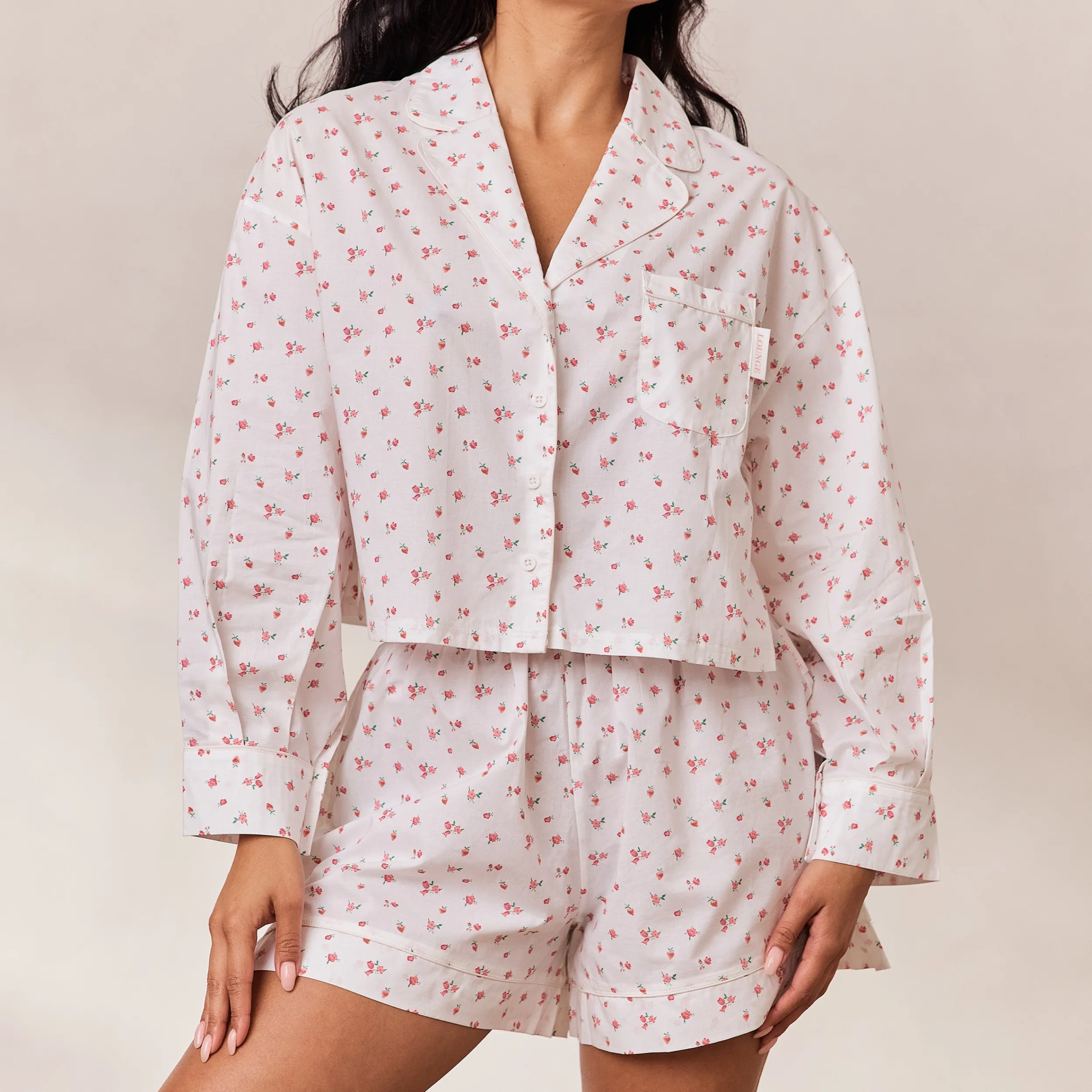 Lounge Underwear Pyjamastoppar<Floral Pyjamaskjorta - Vit Print VitPrint