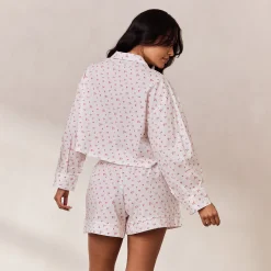Lounge Underwear Pyjamastoppar<Floral Pyjamaskjorta - Vit Print VitPrint