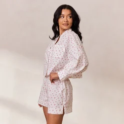 Lounge Underwear Pyjamastoppar<Floral Pyjamaskjorta - Vit Print VitPrint