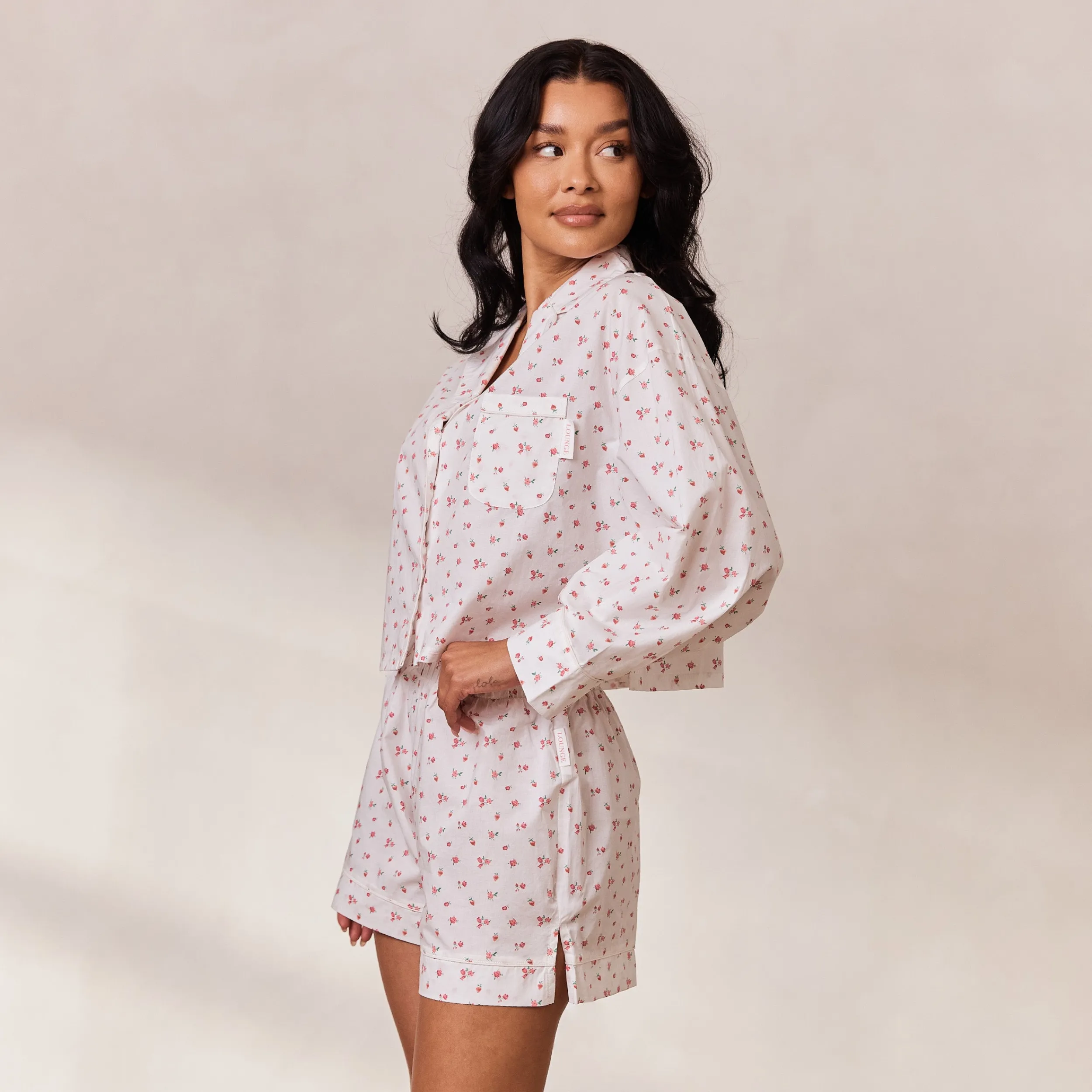 Lounge Underwear Pyjamastoppar<Floral Pyjamaskjorta - Vit Print VitPrint