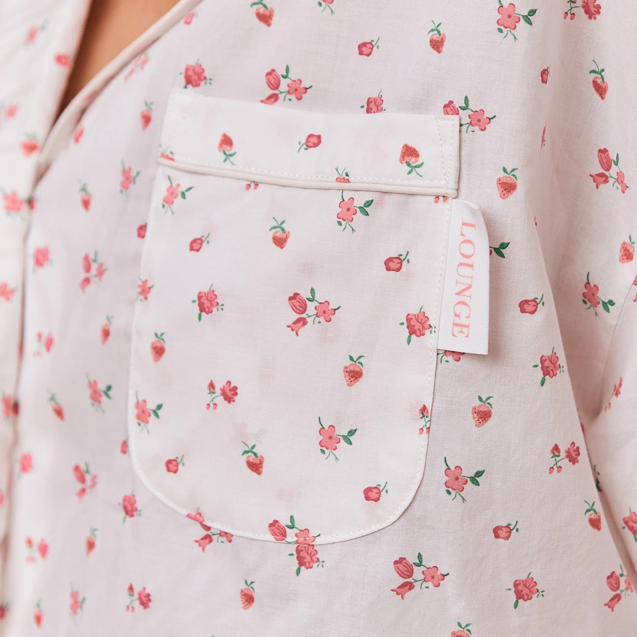 Lounge Underwear Pyjamastoppar<Floral Pyjamaskjorta - Vit Print VitPrint