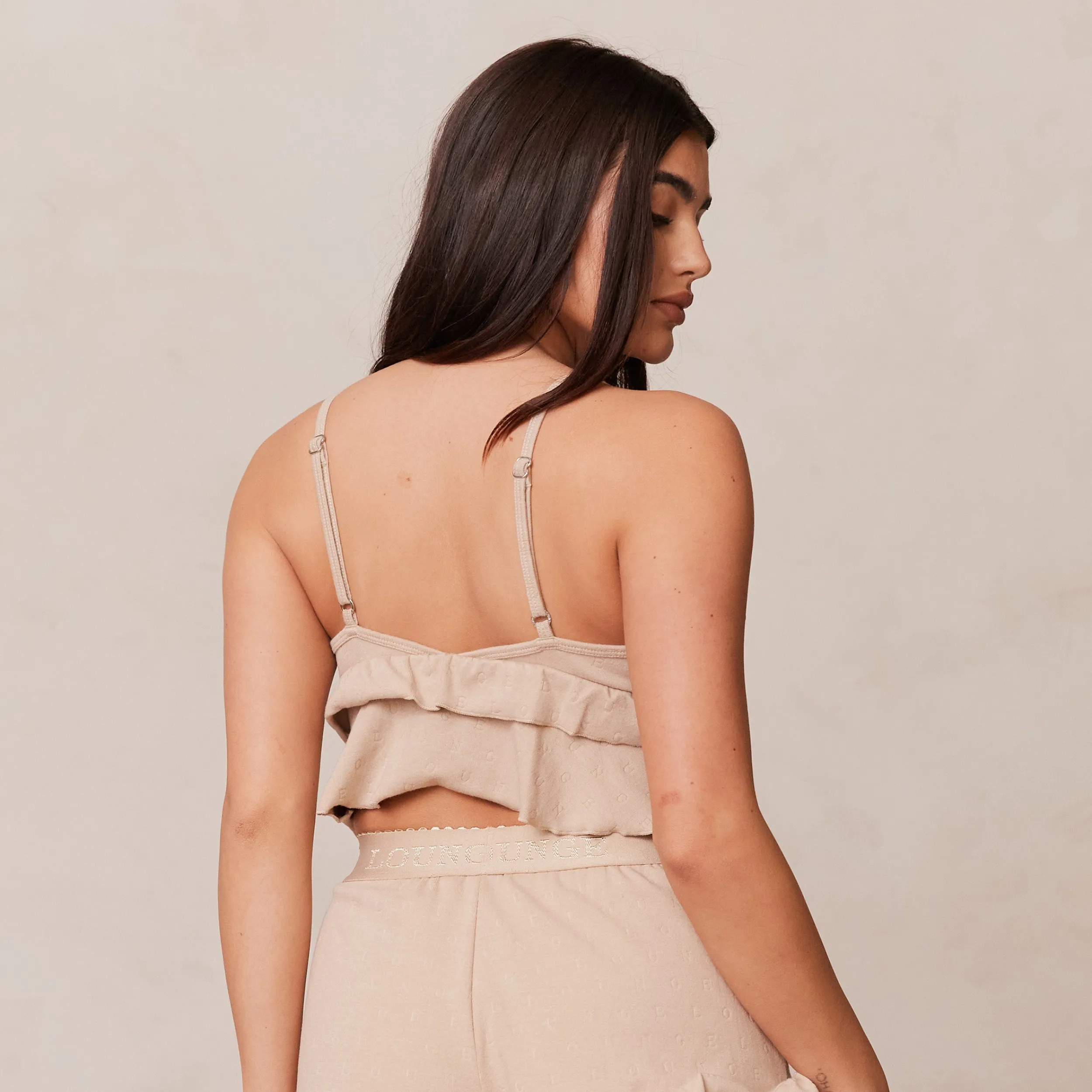 Lounge Underwear Nattkläder<Frill Pyjamatopp - Minkfärg
