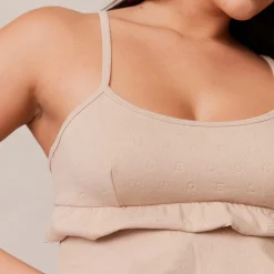 Lounge Underwear Nattkläder<Frill Pyjamatopp - Minkfärg