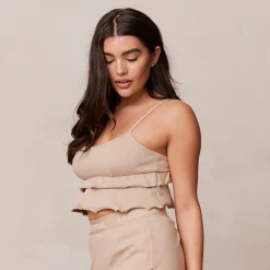 Lounge Underwear Nattkläder<Frill Pyjamatopp - Minkfärg