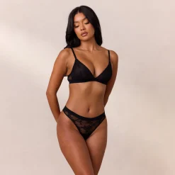 Lounge Underwear Utan Bygel<Lace Triangle Bralette - Svart