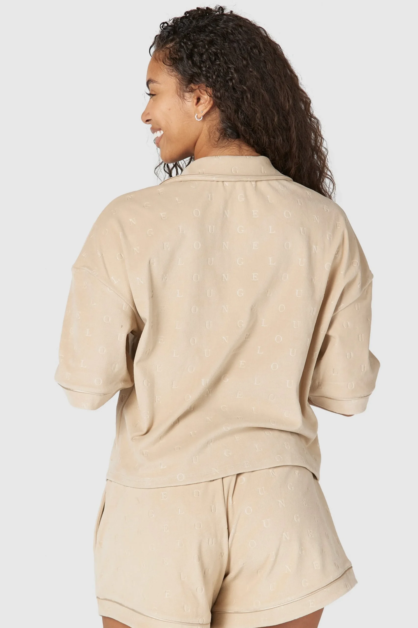 Lounge Underwear Nattkläder<Luxury Embossed Pyjamastopp - Minkfärg