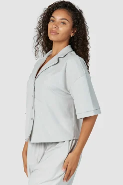 Lounge Underwear Nattkläder<Luxury Embossed Pyjamastopp - Frostfärg