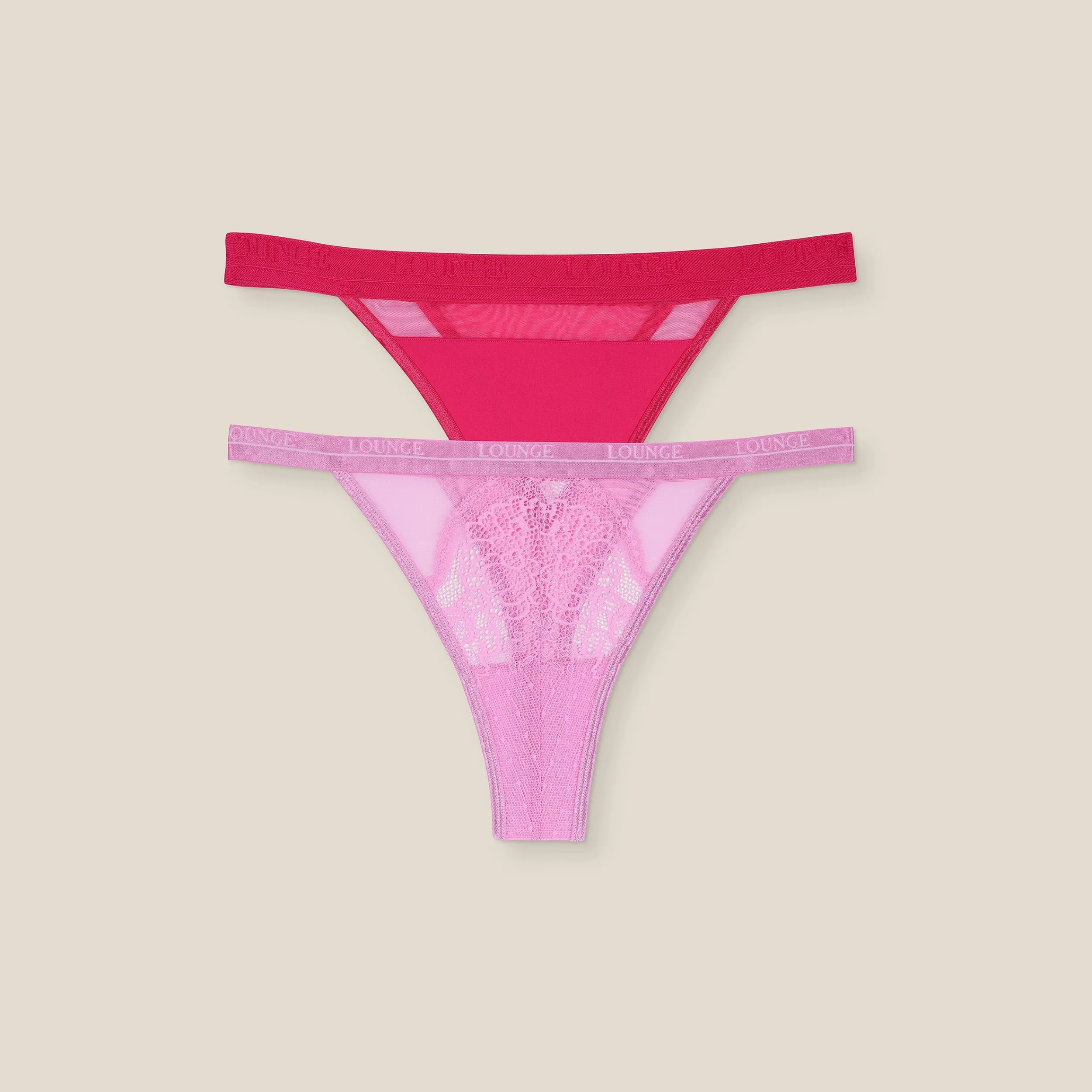 Lounge Underwear Underdelar<Mesh/Royal i begränsad upplaga (2-pack) - Rosa