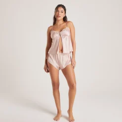 Lounge Underwear Pyjamasbyxor<Mini Pyjamashorts i Satin - Rosa