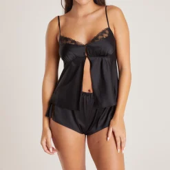 Lounge Underwear Pyjamasbyxor | Pyjamasset<Mini Pyjamashorts i Satin - Svart