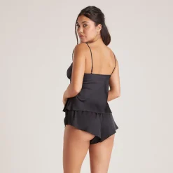 Lounge Underwear Pyjamasbyxor | Pyjamasset<Mini Pyjamashorts i Satin - Svart