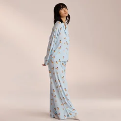 Lounge Underwear Pyjamasbyxor | Pyjamasset<Modal Pyjamabyxor - Blue Croissant BlåCroissanttryck