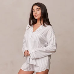Lounge Underwear Nattkläder<Pinstripe Pyjama Topp - Frostfärg
