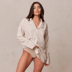 Lounge Underwear Nattkläder<Pinstripe Trosor de Pyjama - Minkfärg