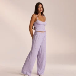 Lounge Underwear Pyjamasset | Pyjamasbyxor<Pointelle Pyjamabyxor - Blommig Lila BlommigLila