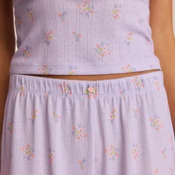 Lounge Underwear Pyjamasset | Pyjamasbyxor<Pointelle Pyjamabyxor - Blommig Lila BlommigLila