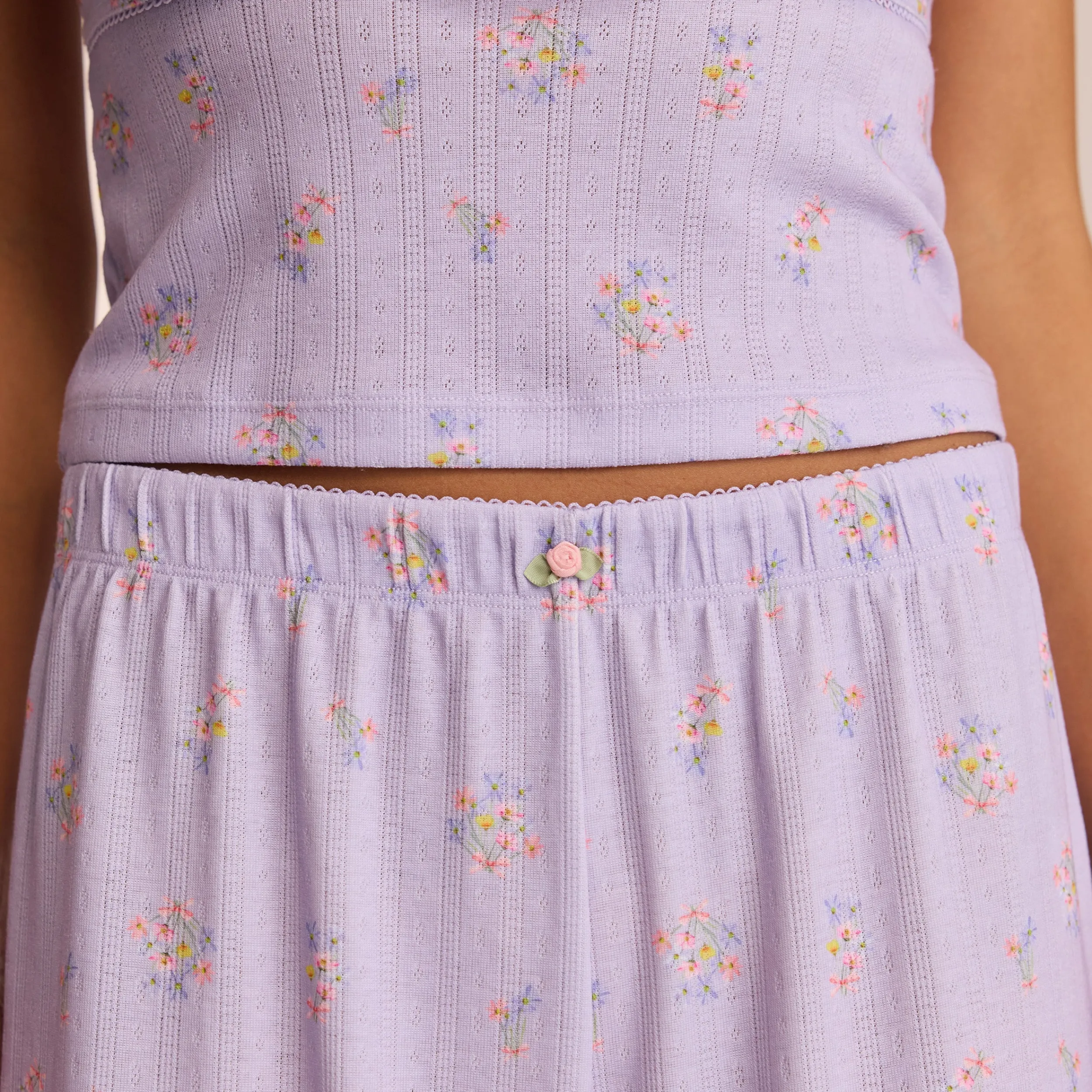 Lounge Underwear Pyjamasset | Pyjamasbyxor<Pointelle Pyjamabyxor - Blommig Lila BlommigLila