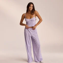 Lounge Underwear Pyjamasset | Pyjamasbyxor<Pointelle Pyjamabyxor - Blommig Lila BlommigLila