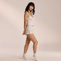 Lounge Underwear Pyjamasbyxor<Pointelle Pyjamashorts - Blommig Vit BlommigVit