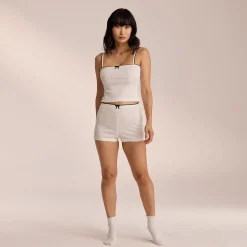 Lounge Underwear Pyjamasbyxor<Pointelle Pyjamashorts - Vit