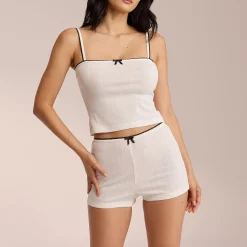Lounge Underwear Pyjamastoppar<Pointelle Strappy Pyjamatopp - Vit
