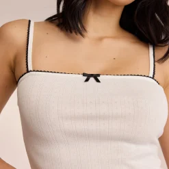 Lounge Underwear Pyjamastoppar<Pointelle Strappy Pyjamatopp - Vit