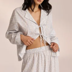 Lounge Underwear Pyjamasbyxor<Pyjamabyxor i Bomull - Blue Blå