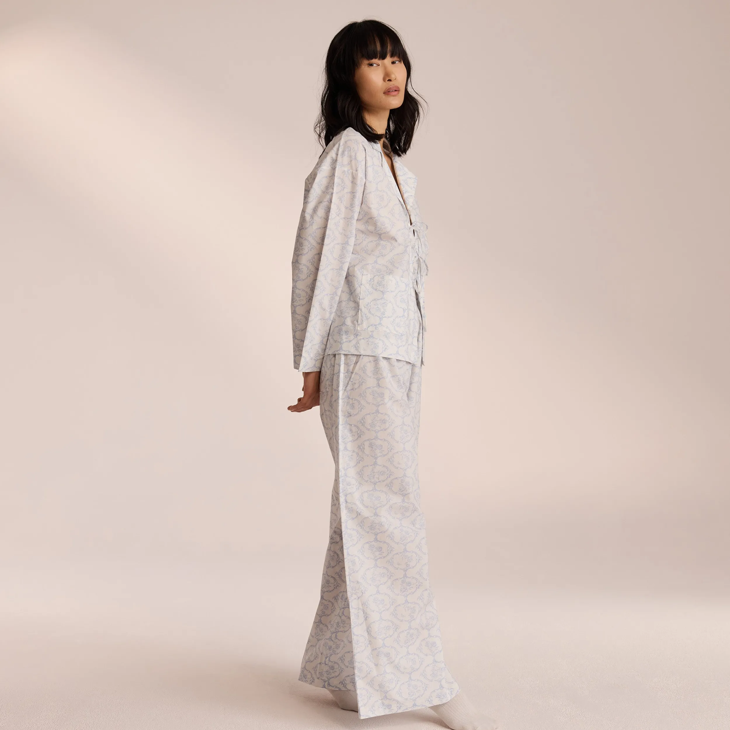 Lounge Underwear Pyjamasbyxor<Pyjamabyxor i Bomull - Blue Blå