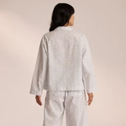 Lounge Underwear Pyjamastoppar<Pyjamasskjorta i Bomull - Blue Blå